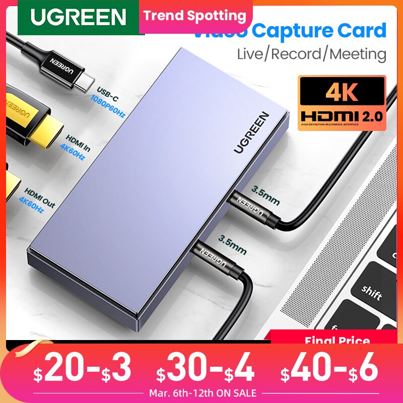 [ο] ugreen  ĸó ī 4K HDMI USB/USB-C HDMI  ׷  PC ǻ  ̺ Ʈ ȭ